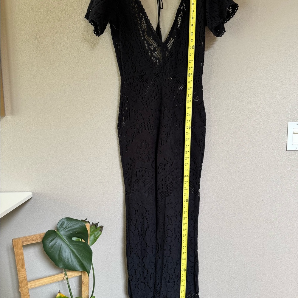 Spell Fleetwood Black Crochet Flare-Leg Jumpsuit - Picture 6 of 14